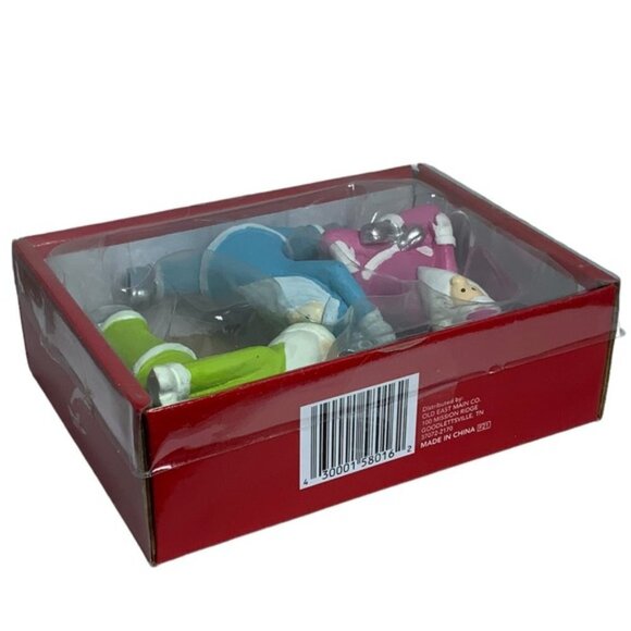 Santa Yoga Figures Gnome Christmas Gift Set Holiday Figures Set of 3 Piece Set - Picture 12 of 16